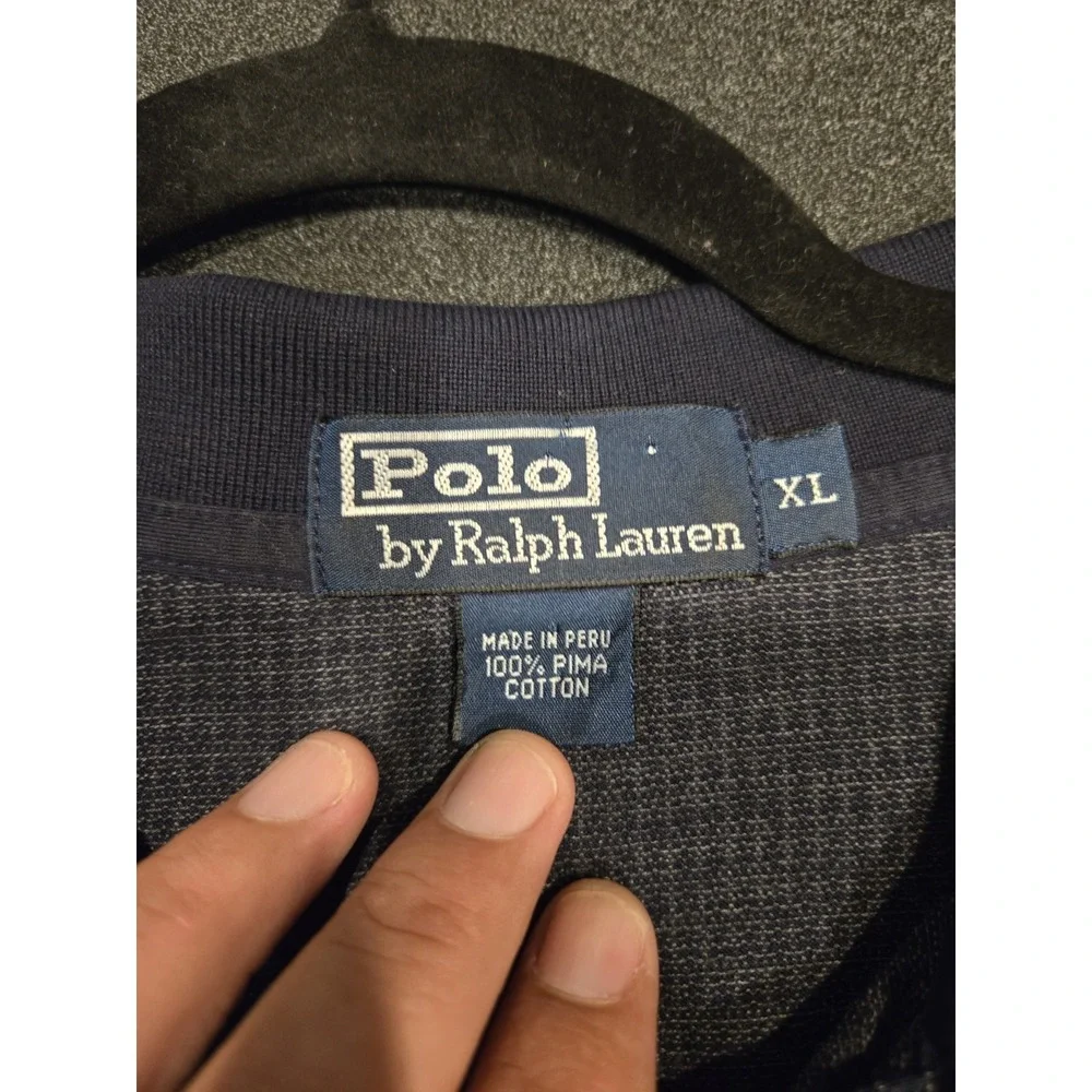 Polo by Ralph Lauren Mens XL Long Sleeve Polo Shirt Pima Cotton Peru Navy